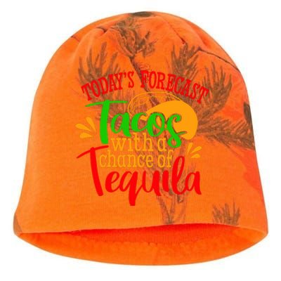 Today's Forecast Tacos With A Chance Of Tequila Funny Taco Kati - Camo Knit Beanie