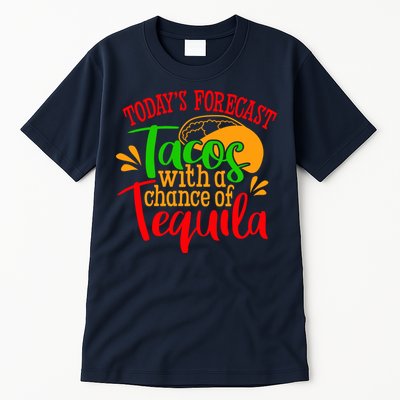 Today's Forecast Tacos With A Chance Of Tequila Funny Taco Tall T-Shirt
