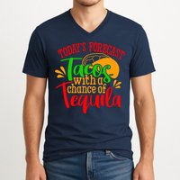 Today's Forecast Tacos With A Chance Of Tequila Funny Taco V-Neck T-Shirt