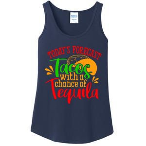 Today's Forecast Tacos With A Chance Of Tequila Funny Taco Ladies Essential Tank