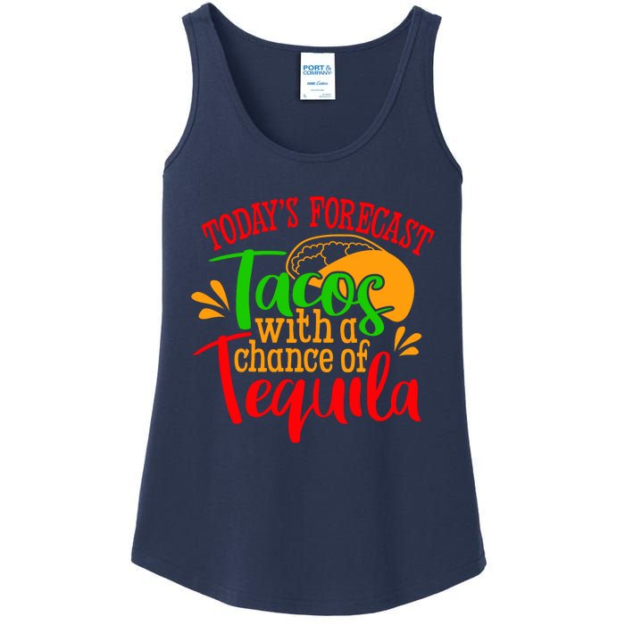 Today's Forecast Tacos With A Chance Of Tequila Funny Taco Ladies Essential Tank