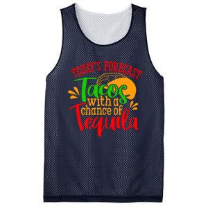 Today's Forecast Tacos With A Chance Of Tequila Funny Taco Mesh Reversible Basketball Jersey Tank