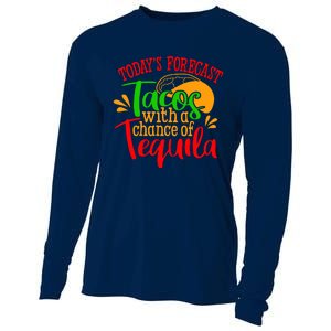 Today's Forecast Tacos With A Chance Of Tequila Funny Taco Cooling Performance Long Sleeve Crew