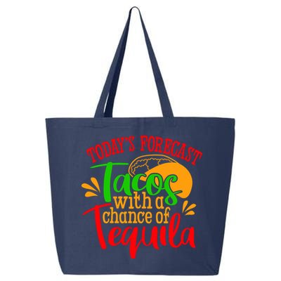 Today's Forecast Tacos With A Chance Of Tequila Funny Taco 25L Jumbo Tote
