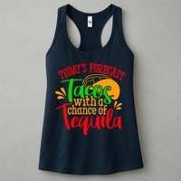 Today's Forecast Tacos With A Chance Of Tequila Funny Taco Womens Tank Top