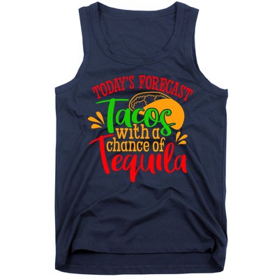 Today's Forecast Tacos With A Chance Of Tequila Funny Taco Tank Top