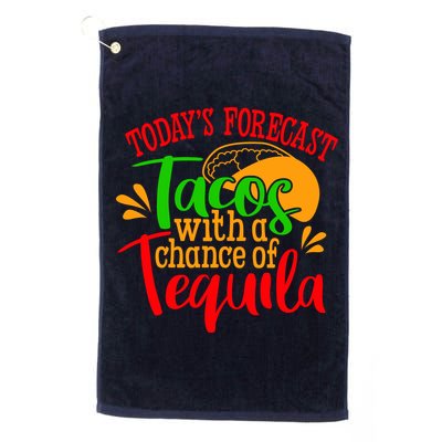 Today's Forecast Tacos With A Chance Of Tequila Funny Taco Golf Towel