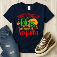 Today's Forecast Tacos With A Chance Of Tequila Funny Taco Womens T-Shirt