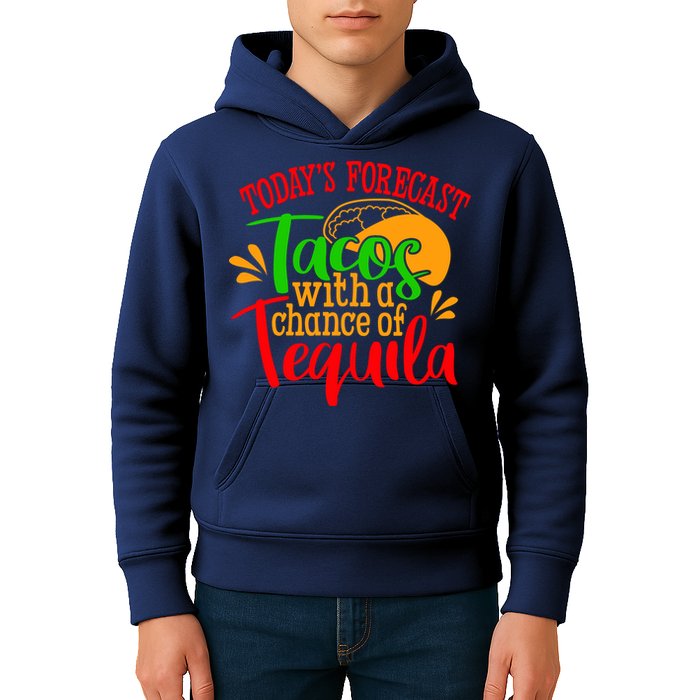 Today's Forecast Tacos With A Chance Of Tequila Funny Taco Kids Hoodie