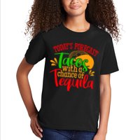 Today's Forecast Tacos With A Chance Of Tequila Funny Taco Kids T-Shirt