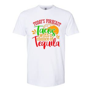 Today's Forecast Tacos With A Chance Of Tequila Funny Taco Softstyle CVC T-Shirt