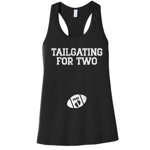 Tailgating For Two Football Thanksgiving Pregnancy Reveal Women's Racerback Tank