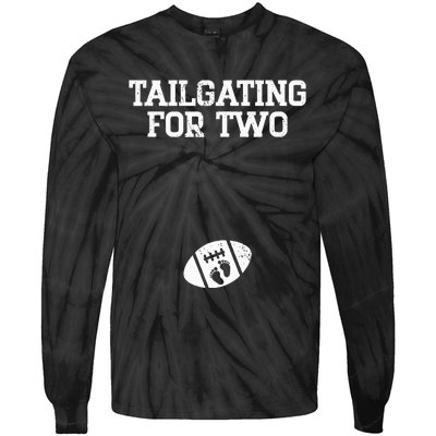 Tailgating For Two Football Thanksgiving Pregnancy Reveal Tie-Dye Long Sleeve Shirt