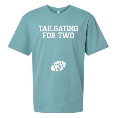 Tailgating For Two Football Thanksgiving Pregnancy Reveal Sueded Cloud Jersey T-Shirt