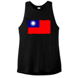 Taiwanese Flag Taiwan Gift Ladies PosiCharge Tri-Blend Wicking Tank