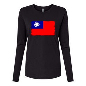 Taiwanese Flag Taiwan Gift Womens Cotton Relaxed Long Sleeve T-Shirt