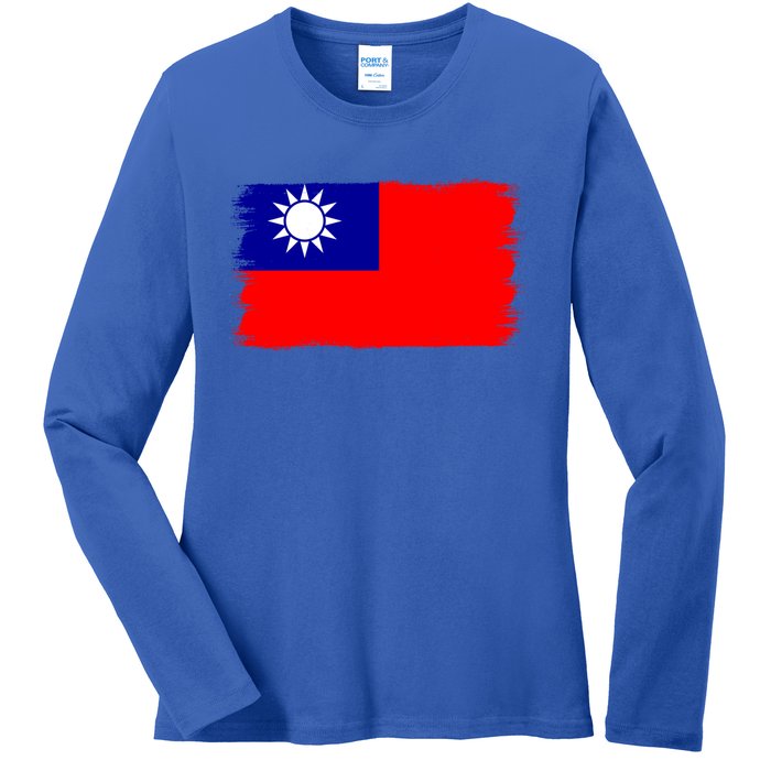 Taiwanese Flag Taiwan Gift Ladies Long Sleeve Shirt