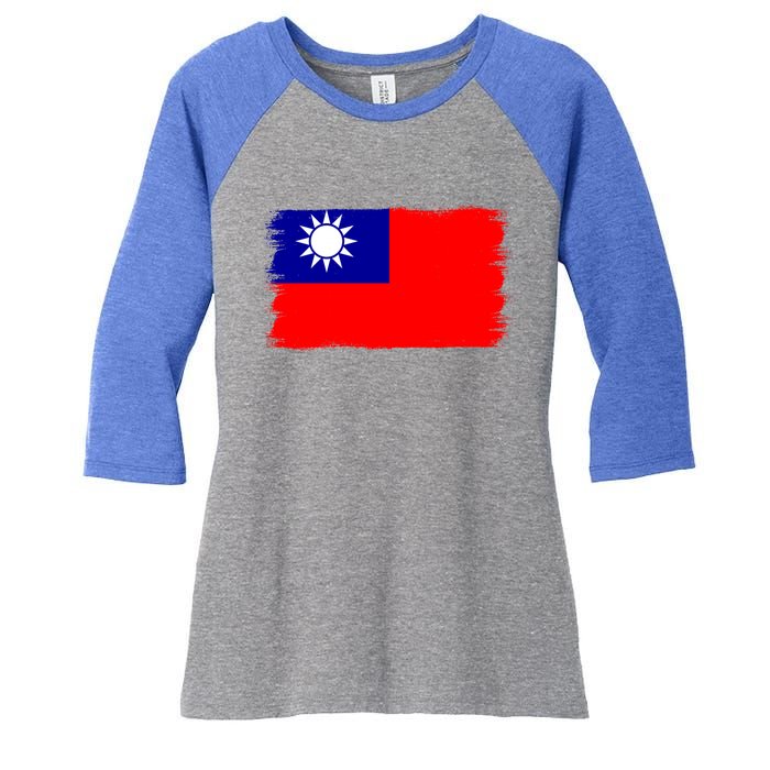 Taiwanese Flag Taiwan Gift Women's Tri-Blend 3/4-Sleeve Raglan Shirt