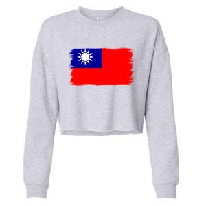 Taiwanese Flag Taiwan Gift Cropped Pullover Crew