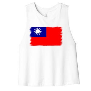 Taiwanese Flag Taiwan Gift Women's Racerback Cropped Tank