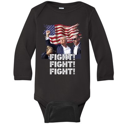 Trump Fight Baby Long Sleeve Bodysuit