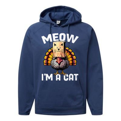 Thanksgiving Funny Turkey Fake Cat Disguise Fall Holiday Performance Fleece Hoodie