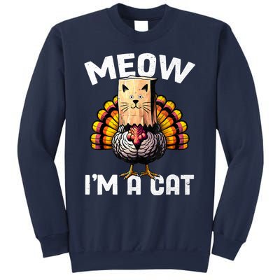 Thanksgiving Funny Turkey Fake Cat Disguise Fall Holiday Sweatshirt