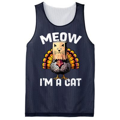 Thanksgiving Funny Turkey Fake Cat Disguise Fall Holiday Mesh Reversible Basketball Jersey Tank