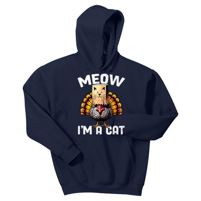 Thanksgiving Funny Turkey Fake Cat Disguise Fall Holiday Kids Hoodie