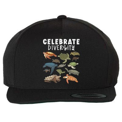 Turtle Funny Turtle Lover Reptile Lover Wool Snapback Cap