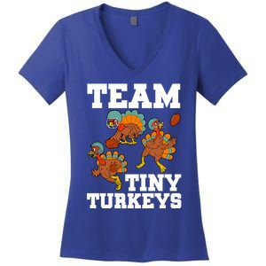 Thanksgiving Football Team Turkey Day Game Bowl High School Gift Women's V-Neck T-Shirt