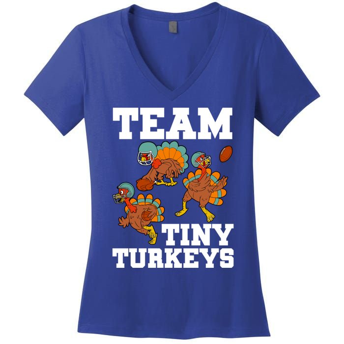 Thanksgiving Football Team Turkey Day Game Bowl High School Gift Women's V-Neck T-Shirt