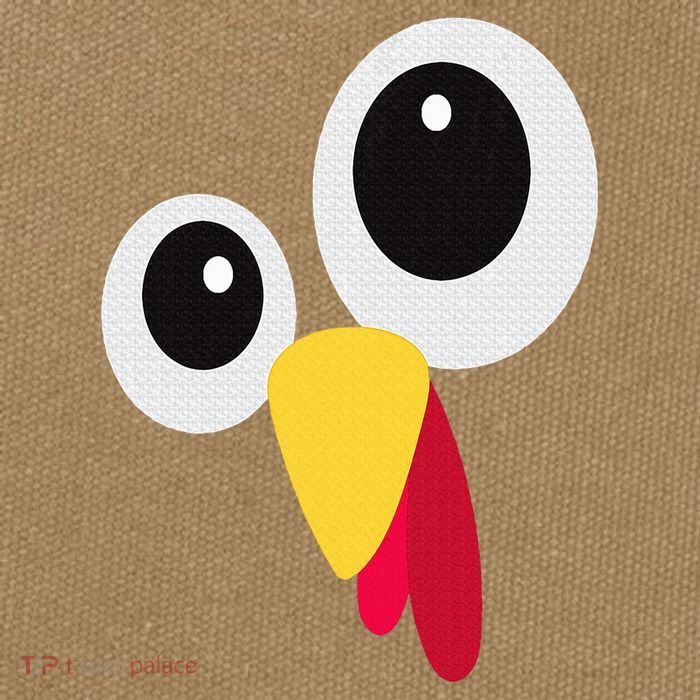 Thanksgiving Funny Turkey Face Matching Costume Cotton Canvas Backpack