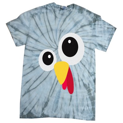 Thanksgiving Funny Turkey Face Matching Costume Tie-Dye T-Shirt