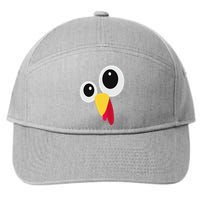 Thanksgiving Funny Turkey Face Matching Costume 7-Panel Snapback Hat