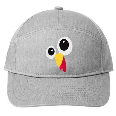 Thanksgiving Funny Turkey Face Matching Costume 7-Panel Snapback Hat