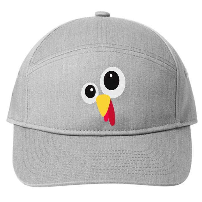 Thanksgiving Funny Turkey Face Matching Costume 7-Panel Snapback Hat