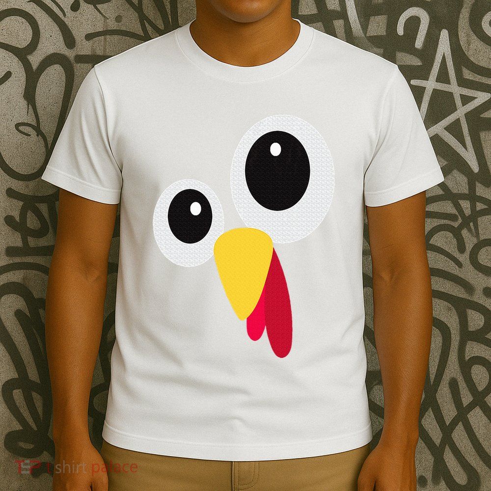 Thanksgiving Funny Turkey Face Matching Costume T-Shirt