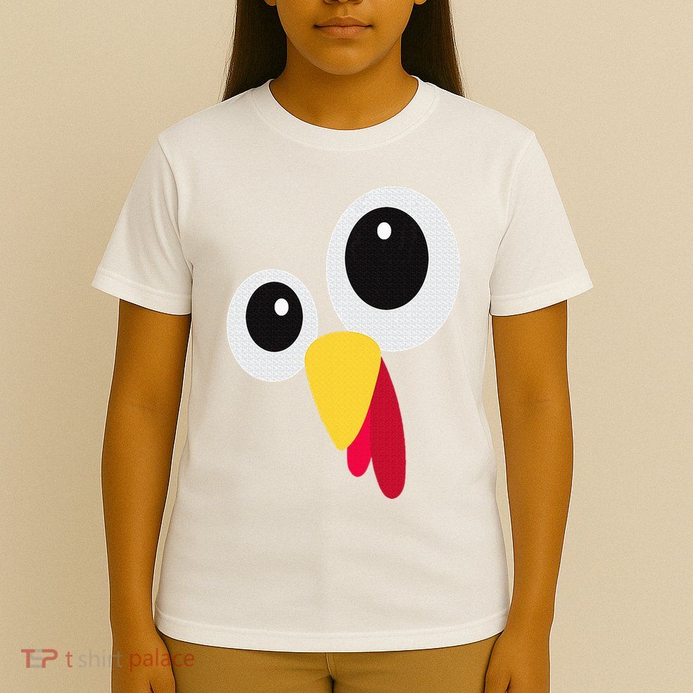 Thanksgiving Funny Turkey Face Matching Costume T-Shirt