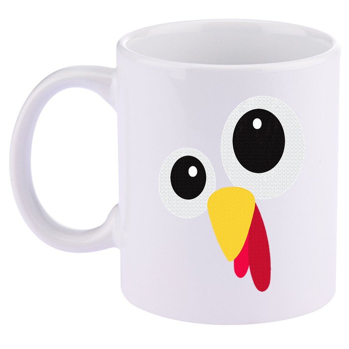 Thanksgiving Funny Turkey Face Matching Costume 11oz C Handle Ceramic Mug