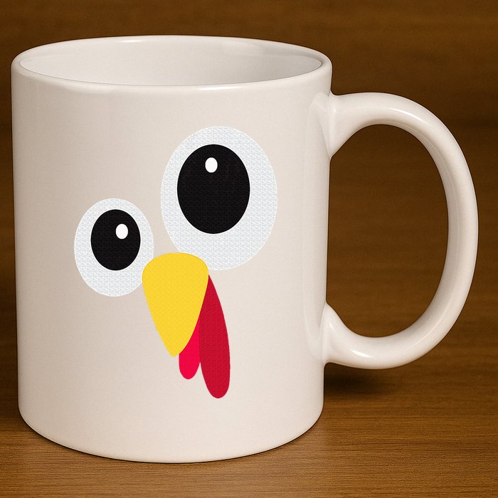Thanksgiving Funny Turkey Face Matching Costume 11oz C Handle Ceramic Mug