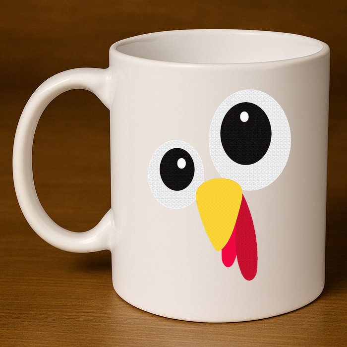 Thanksgiving Funny Turkey Face Matching Costume 11oz C Handle Ceramic Mug