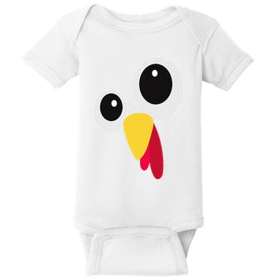 Thanksgiving Funny Turkey Face Matching Costume Baby Bodysuit