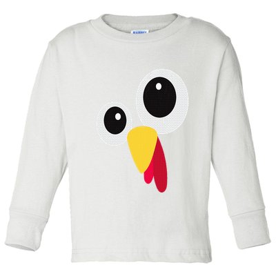 Thanksgiving Funny Turkey Face Matching Costume Toddler Long Sleeve Shirt