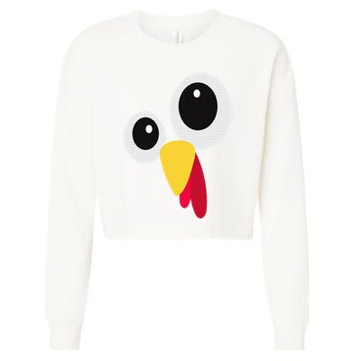 Thanksgiving Funny Turkey Face Matching Costume Cropped Pullover Crew