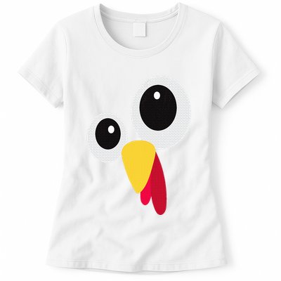 Thanksgiving Funny Turkey Face Matching Costume Womens T-Shirt