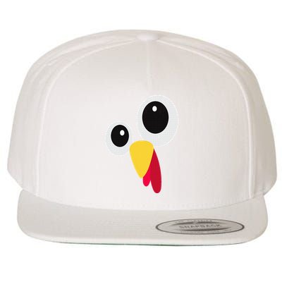 Thanksgiving Funny Turkey Face Matching Costume Wool Snapback Cap