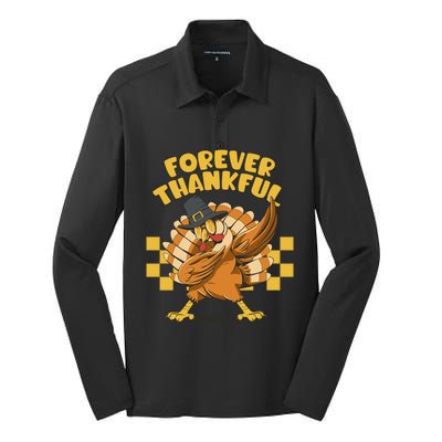 Thanksgiving Forever Thankful Dabbing Vintage Turkey Funny Gift Silk Touch Performance Long Sleeve Polo