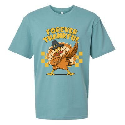 Thanksgiving Forever Thankful Dabbing Vintage Turkey Funny Gift Sueded Cloud Jersey T-Shirt