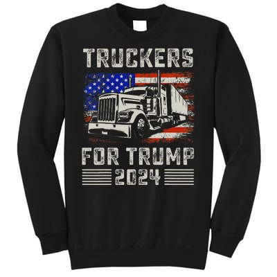 Truckers For Trump American Flag Trump 2024 Vintage Sweatshirt